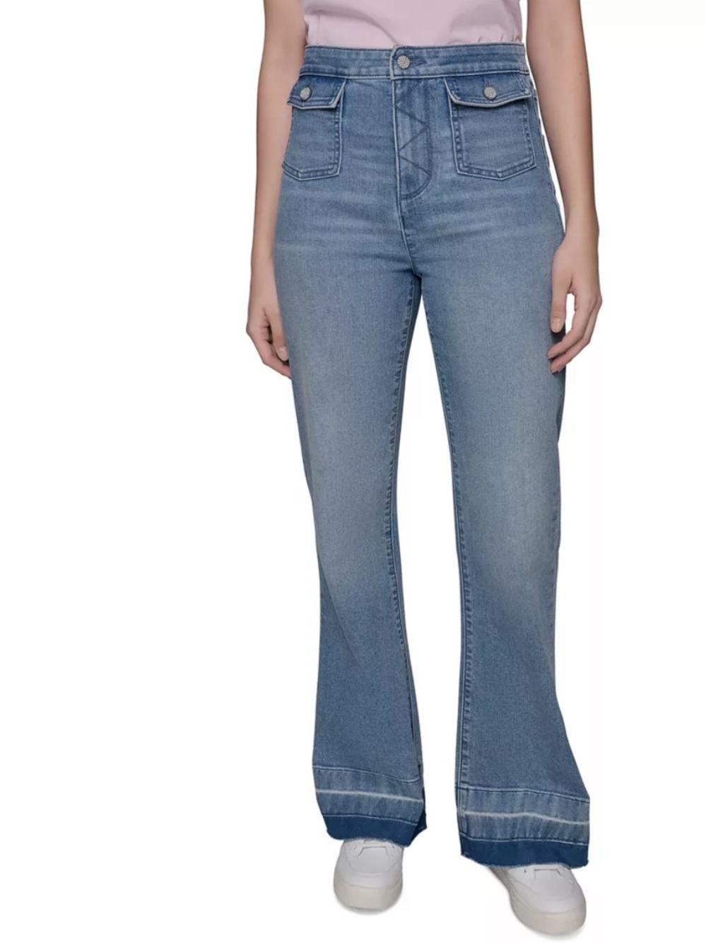 NWT Karl Lagerfeld Patch Pocket Flare Jeans